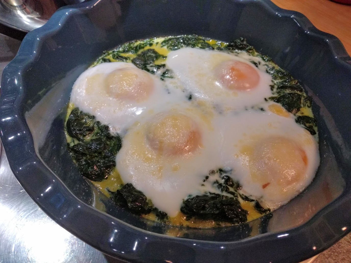 spinaci e uova gratinati al forno